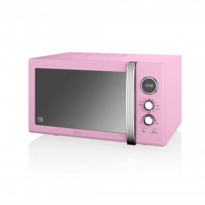 Retro 25L Digital Combi Microwave with Grill PINK 