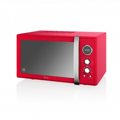 Retro 25L Digital Combi Microwave with Grill RED 